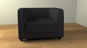 黑色单人沙发3D模型